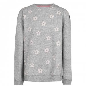 Image of Marc Jacobs Junior Girls Flower Sweatshirt - Chine Grey A35