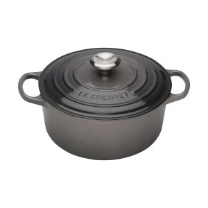 Image of Le Creuset Signature Cast Iron Round Casserole 24cm Flint