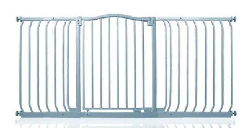 Image of Safetots Curved Top Safety Gate, 152Cm - 161Cm, Matt Grey, Pressure Fit Stair Gate