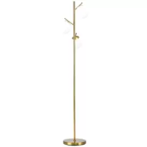 Image of HOMCOM Modern Tree Floor Lamp With 3 Light For Living Room Bedroom Gold