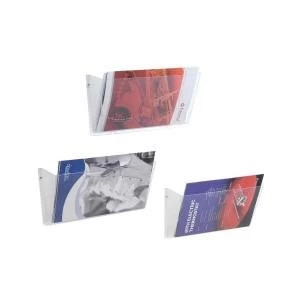 Image of Wall Mounted Literature Pockets A4 Landscape Unbreakable with Brackets