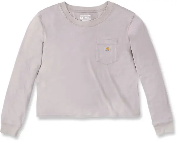 Image of Carhartt Relaxed Fit Lightweight Pocket Ladies Long Sleeve Shirt, grey, Size M for Women
