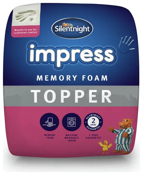 Image of Silentnight Silentnight Impress Memory Foam 7cm Mattress Topper - Double