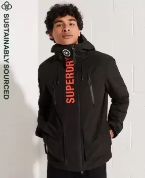 Image of Superdry Mens Ultimate SD Windcheater Jacket Black / Jet Black/Bold Orange - Size: S