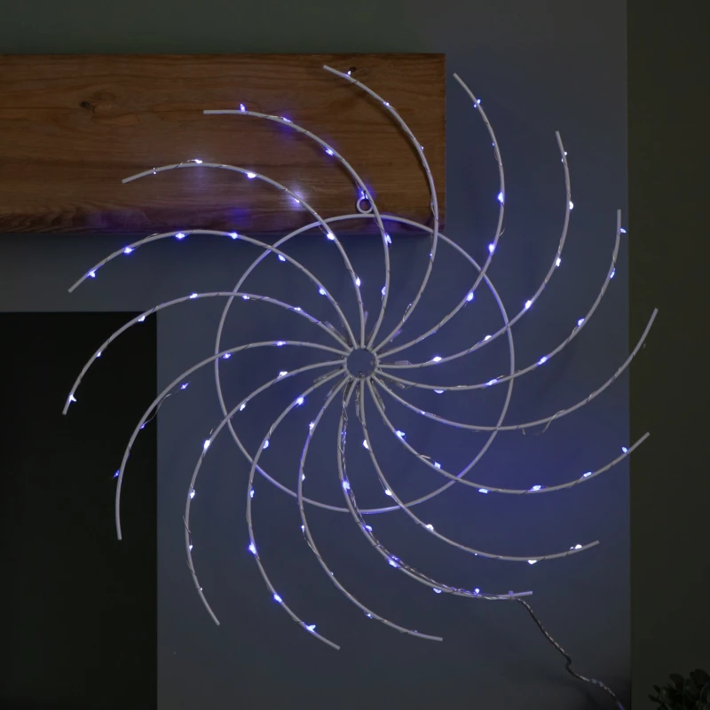 Image of 50cm Light up Christmas Catherine Wheel with 96 Blue and White LEDs
