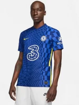 Image of Nike Chelsea Mens21/22 Home Short Sleeved Vapor Shirt, Blue, Size XL, Men