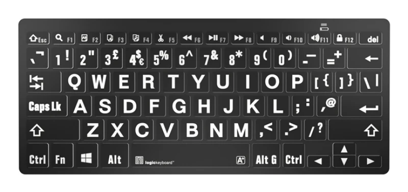 Image of Logickeyboard LKB-LPWB-BTPC-UK keyboard Universal Bluetooth QWERTY UK