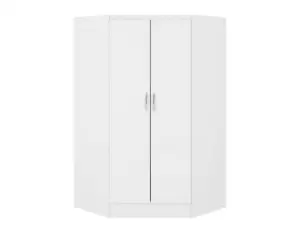 Image of Seconique Nevada White High Gloss 2 Door Corner Wardrobe