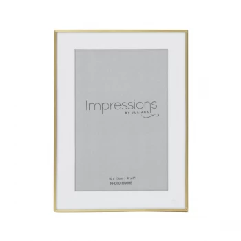 Image of 4" x 6" - Impressions Brushed Brass Finish Photo Frame