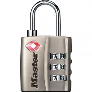 Image of Masterlock TSA Combination Padlock 30mm Nickel Standard