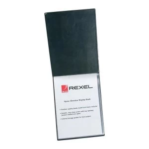 Image of Rexel Slimview A4 Leather Look Display Book with 24 Pockets Black