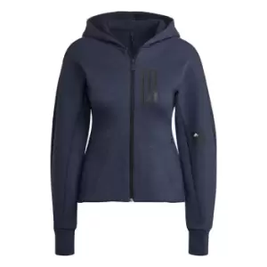 Image of adidas Mission Victory Slim Fit Full-Zip Hoodie Womens - Legend Ink Metallic