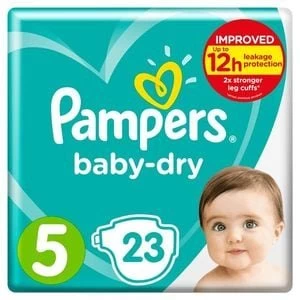 Image of Pampers Baby Dry Size 5 23 Nappies
