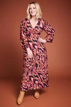 Image of Empire V Neck Printed Midi Dress