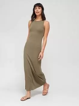 Image of Superdry Jersey Maxi Dress - Green, Size 12, Women