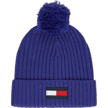 Image of Tommy Hilfiger Logo Flag Bobble Hat - Blue VQ6