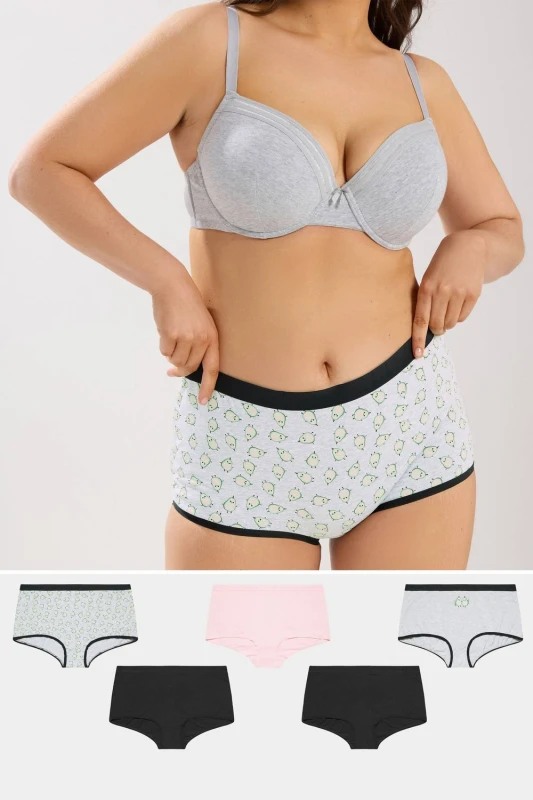 Image of Yours Womens 5 Pack Avocado Print Shorts Size: 14-16 Multicolor Female 14-16