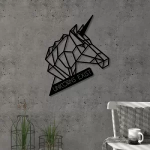 Image of Unicorn Black Decorative Metal Wall Accessory