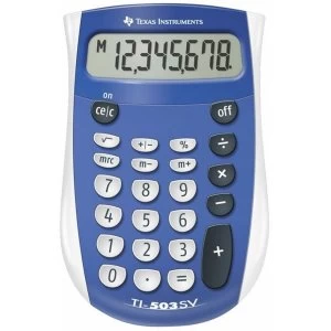 Image of Texas Instruments 503SV/FBL/11E1 TI503SV Pocket Calculator with Large Display