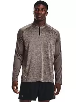 Image of Under Armour Training Tech 2.0 Novelty Quarter Zip Top - Grey, Size S, Men