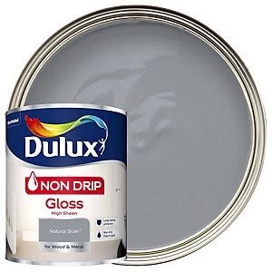 Image of Dulux Non Drip Natural Slate Gloss High Sheen Paint 750ml