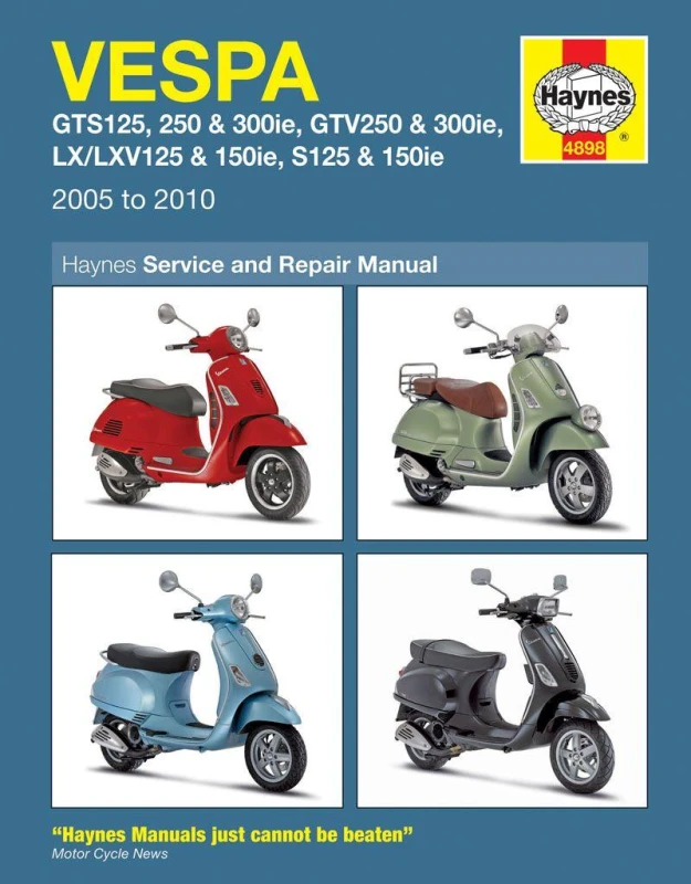 Image of 4898 - Haynes Service Manual For Vespa GTS 125 2009-2010 4898