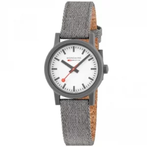 Image of Mondaine Essence Quartz White Dial Grey Textile Strap Ladies Watch MS1.32110.LU