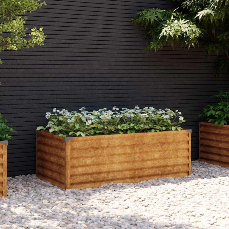 Image of vidaXL Garden Raised Bed 100x50x36cm Corten Steel, Brown 151975