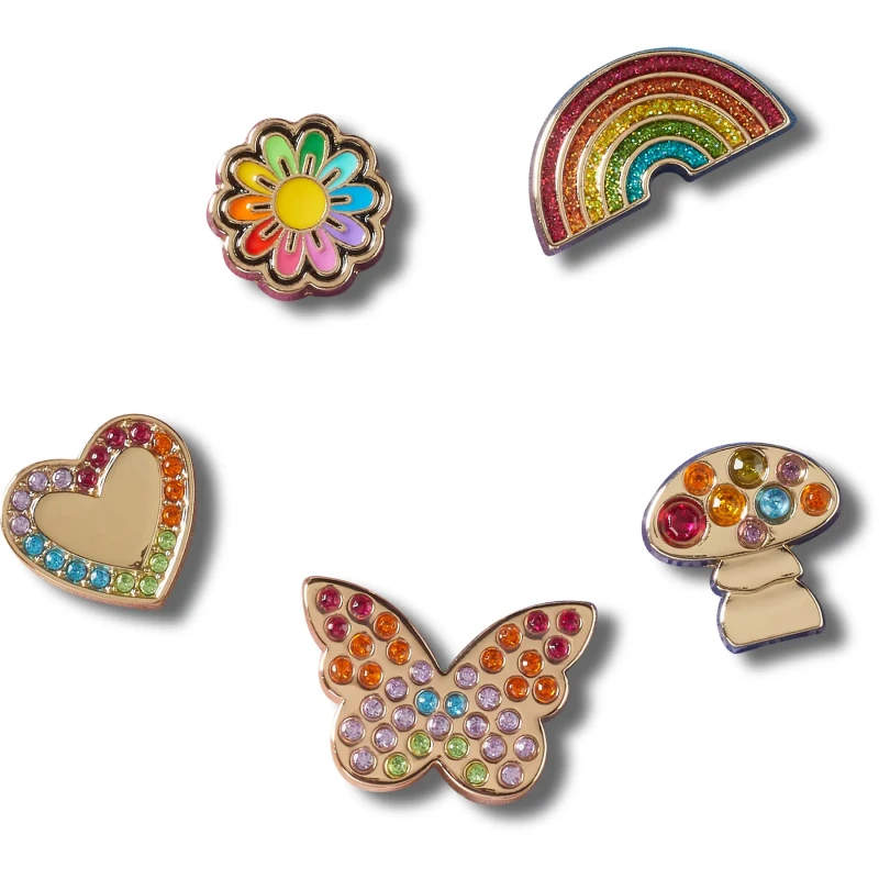 Image of Crocs Jibbitz Crocs Rainbow Elvtd Festival (x5) Multicolore Unisex TU