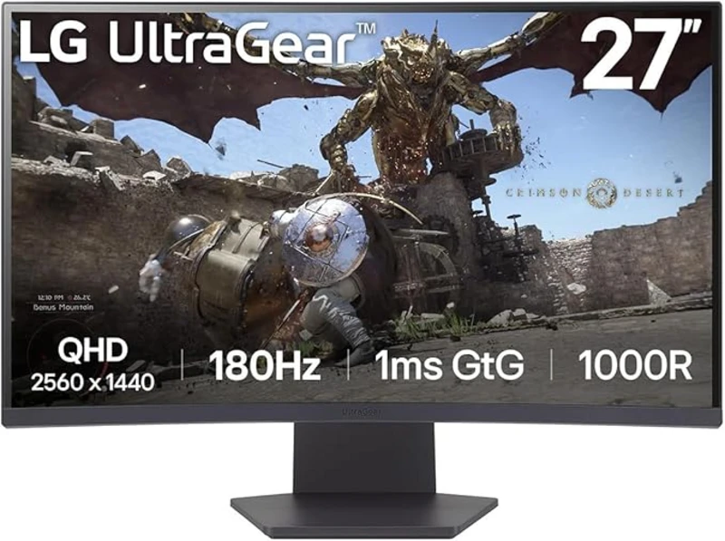 Image of LG UltraGear 27GS60QC-B.AEK Quad HD 27" Curved VA LCD Gaming Monitor - Dark Grey, Silver/Grey,Purple 8806096090749
