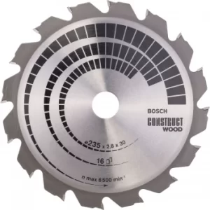 Image of Bosch Construct Wood Cutting Saw Blade 235mm 16T 30mm