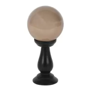 Image of Smoke Grey Small Crystal Ball on Wooden Stand