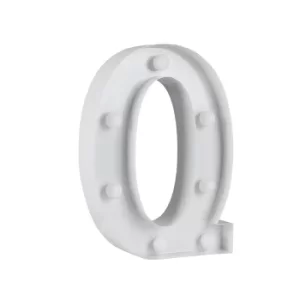 Image of White Metal Fairground Alphabet Letter Q