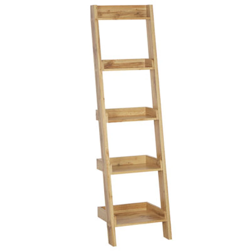 Image of Beliani 5 Tier Shelving Unit Mobile Duo 169cm Light Brown