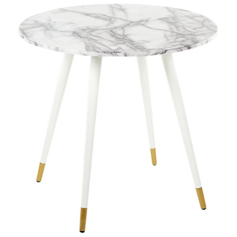 Image of Beliani Dining Table Gutiere White Marble 80 Cm 80 Cm