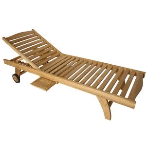Image of Charles Bentley Wooden Reclining Sun Lounger
