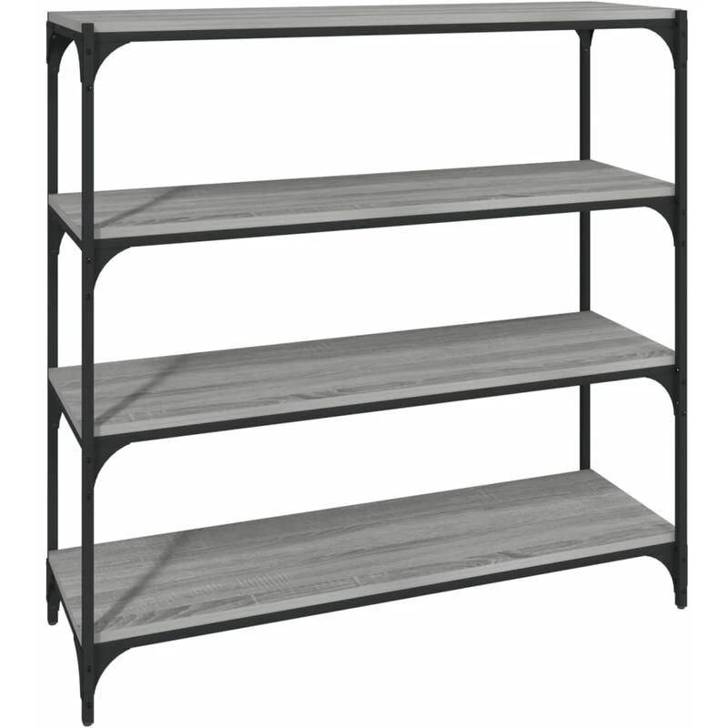 Image of Vidaxl Book Cabinet Grey Sonoma 100X33X100 Cm Engineered Wood And Steel, Grey 819360