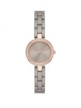 Image of DKNY Citylink Grey Dial Rose Gold Bezel Grey Ceramic Watch, One Colour, Women