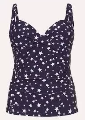 Image of Phase Eight Lily Star Tankini Top - 12 - navy