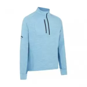 Image of Callaway Heather Stripe Fleece Back 1/4 Zip VALLARTA Blue S