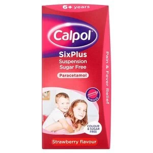 Image of Calpol 6+ Years Suspension Strawberry Sugar Free 80ml