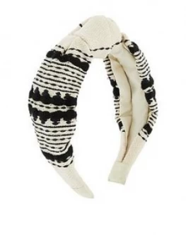 Image of Accessorize Aztec Mond Wide Knot Alice Hair Band - Black
