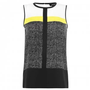 Image of DKNY Sleeveless Colour Block Top - CERULEAN