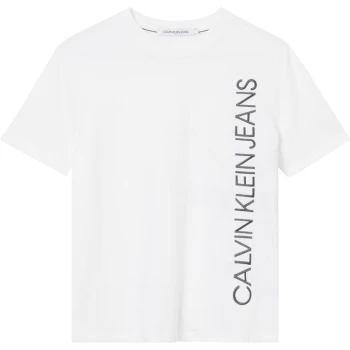 Image of Calvin Klein Jeans Vertical Mono T Shirt - BRGHT WHT YAF