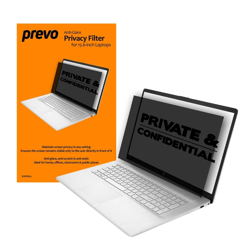 Image of PREVO PREVO 15.6" Anti-Glare Laptop Privacy Screen Filter, Anti-Peep, Anti-Static 39.6cm (15.6") Frameless display privacy filter SCRPRO15