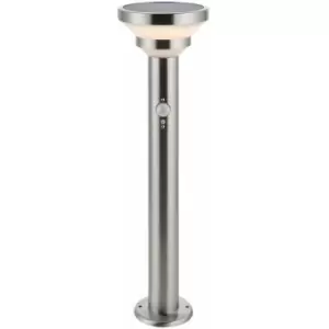 Image of Loops - 500mm Outdoor Lamp Post Light - Brushed Steel & White Diffuser - Solar Powered