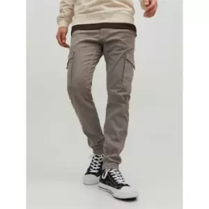 Image of Jack and Jones Slim Stretch Cuffed Cargo Pants - Grey