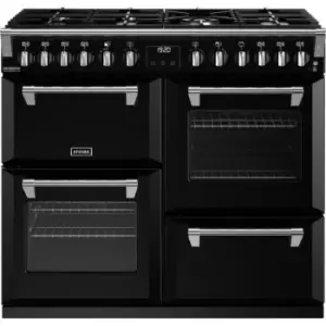 Image of Stoves Richmond Deluxe ST DX RICH D1000DF BK 100cm Dual Fuel Range Cooker - Black - A Rated