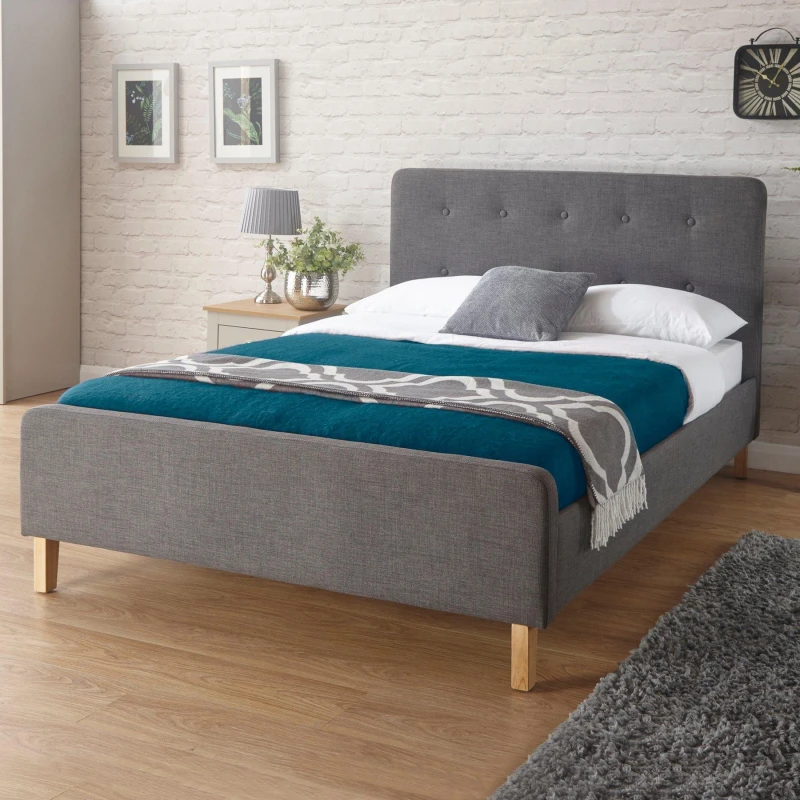 Image of GFW Ashbourne Bed with Mattress Grey unisex Single
