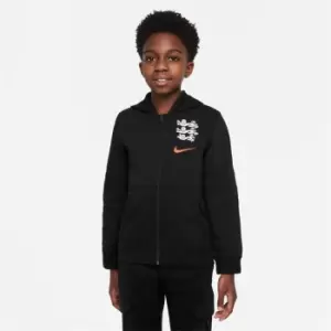 Image of Nike England Full-Zip Fleece Hoodie Junior Boys - Black